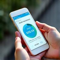 Person checking energy balance on a phone app